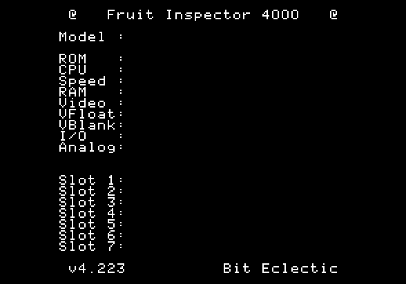 Fruit Inspector 4000 title screen